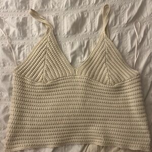 Olive & Oak Cream Knit Strap Top